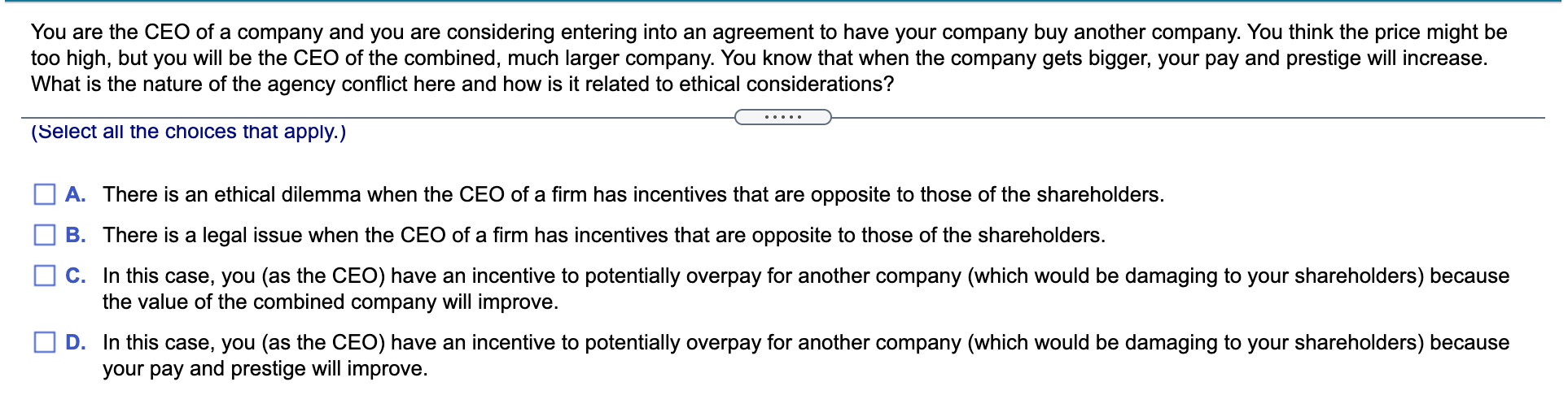 Solved You are the CEO of a company and you are considering | Chegg.com