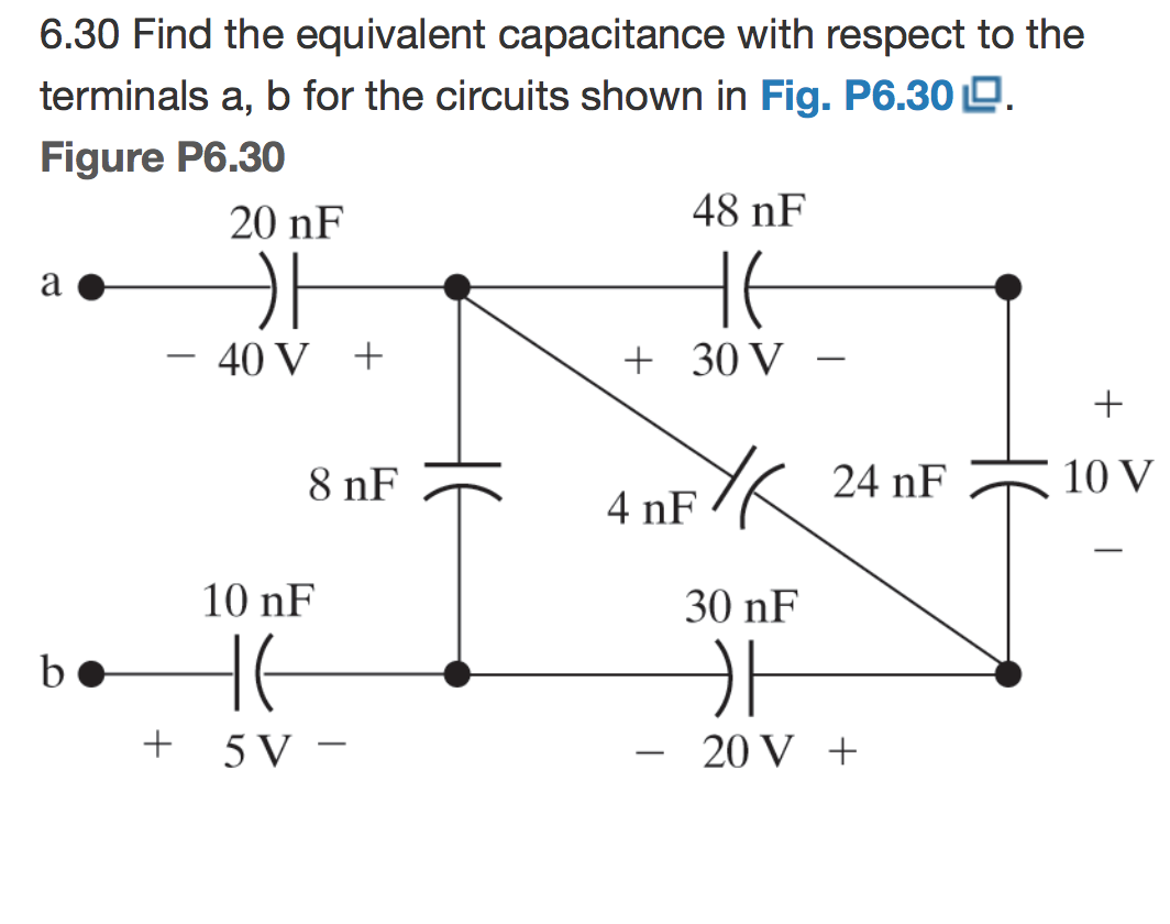 Solved 6.30 Find The Equivalent Capacitance With Respect To | Chegg.com