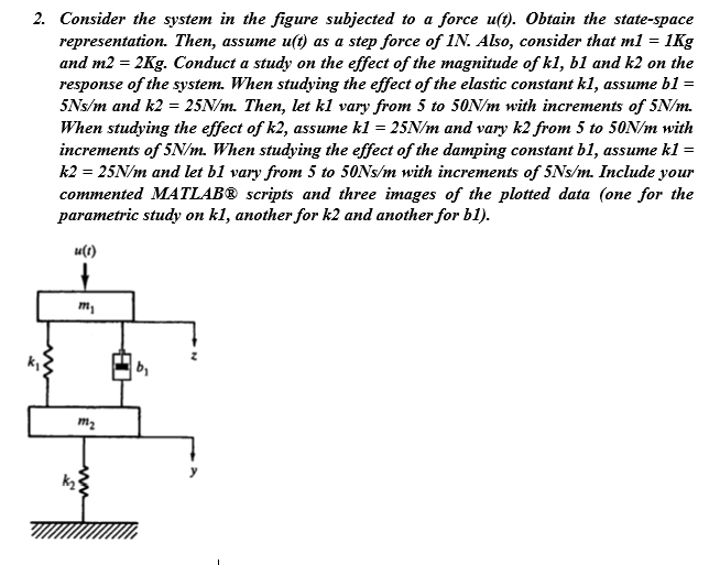 Solved 2. Consider the system in the figure subjected to a | Chegg.com