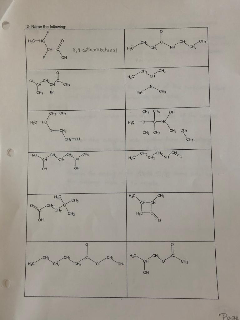 Solved 2 Name The Following H3c Hc Ch3 Ch2 Ch2 Nh Ch C Ch2 0701