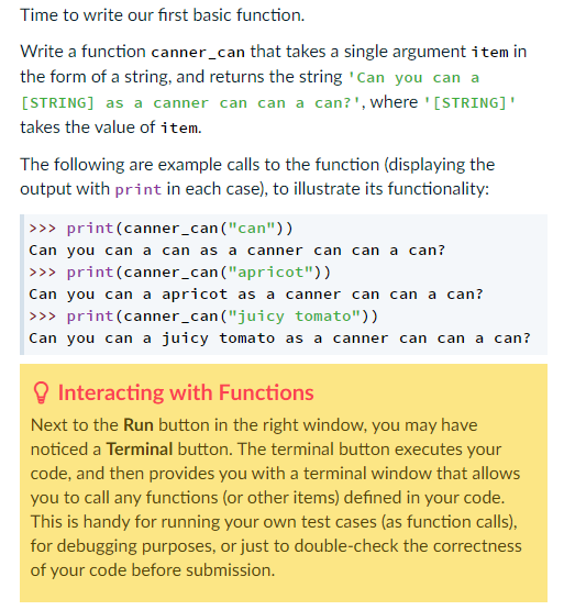 Solved Time to write our first basic function. Write a | Chegg.com