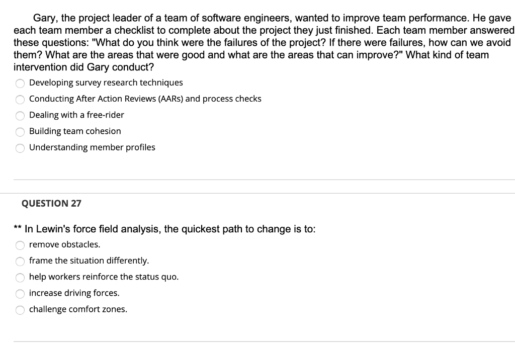Solved Gary, the project leader of a team of software | Chegg.com