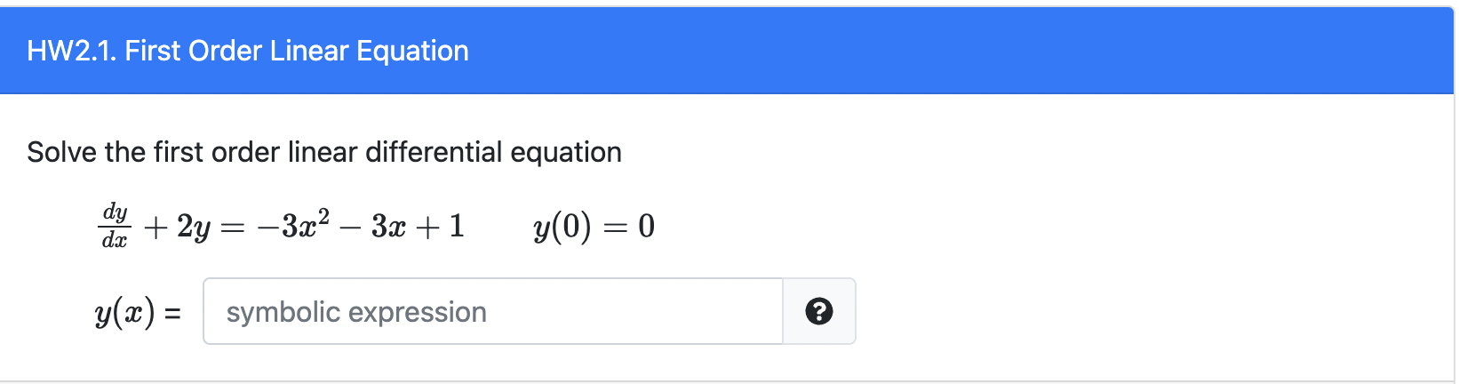 Solved Hw21 First Order Linear Equation Solve The First 1596