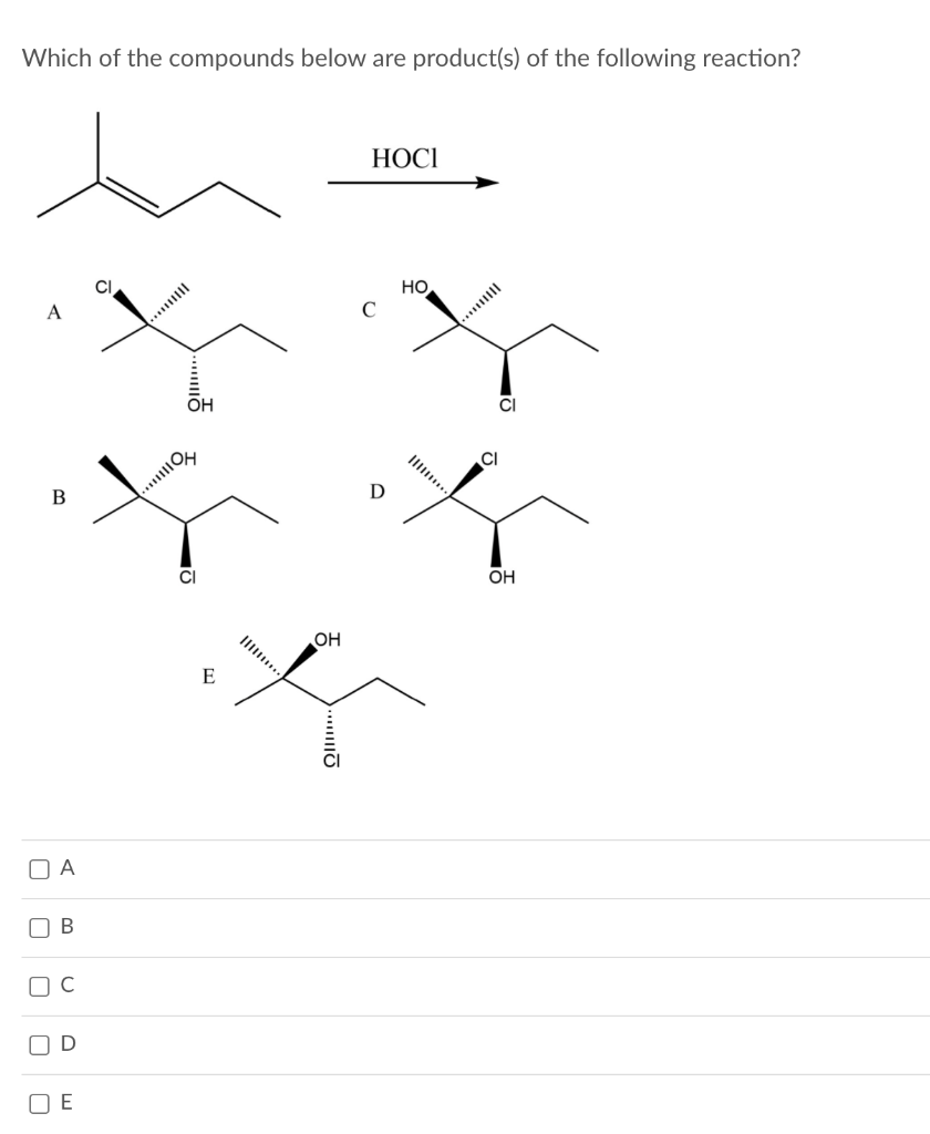 Solved Which of the compounds below are product(s) of the | Chegg.com