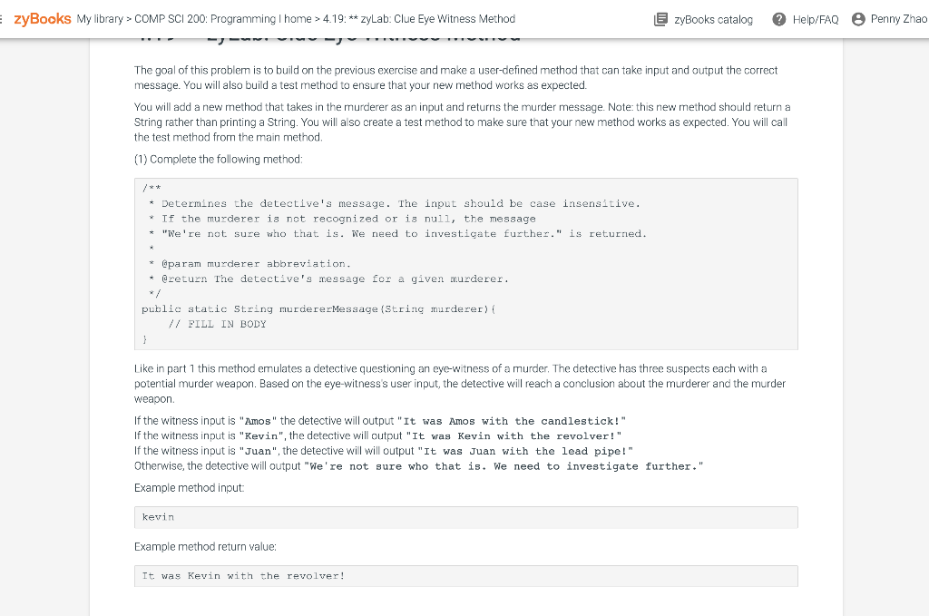 Solved zyBooks My library > COMP SCI 200: Programming I home | Chegg.com