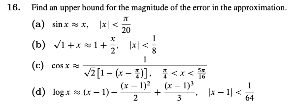 Solved ग 16. Find an upper bound for the magnitude of the | Chegg.com