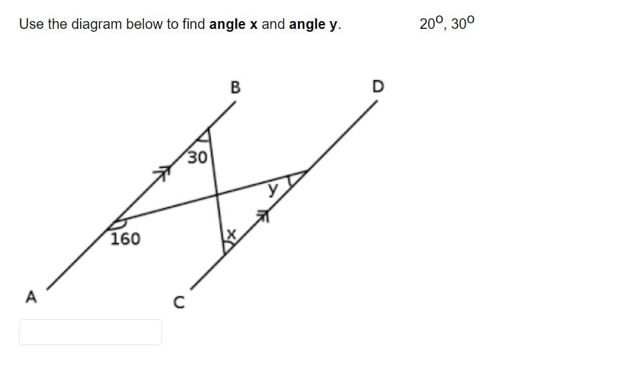 Solved Use the diagram below to find angle x and angle y