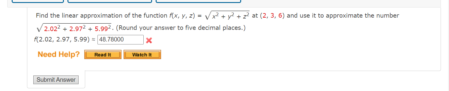 Solved find the linear approximation of the function f x y chegg