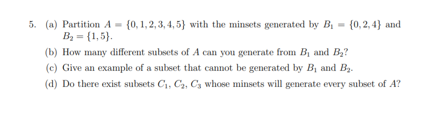 Solved 5. (a) Partition A = {0, 1, 2, 3, 4, 5} With The | Chegg.com