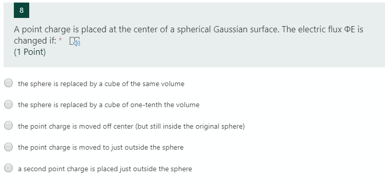 Solved 8 8 A point charge is placed at the center of a | Chegg.com