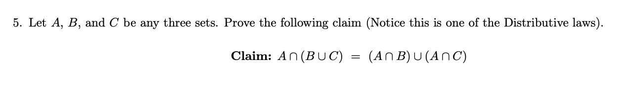 Solved Let A,B, ﻿and C ﻿be Any Three Sets. Prove The | Chegg.com