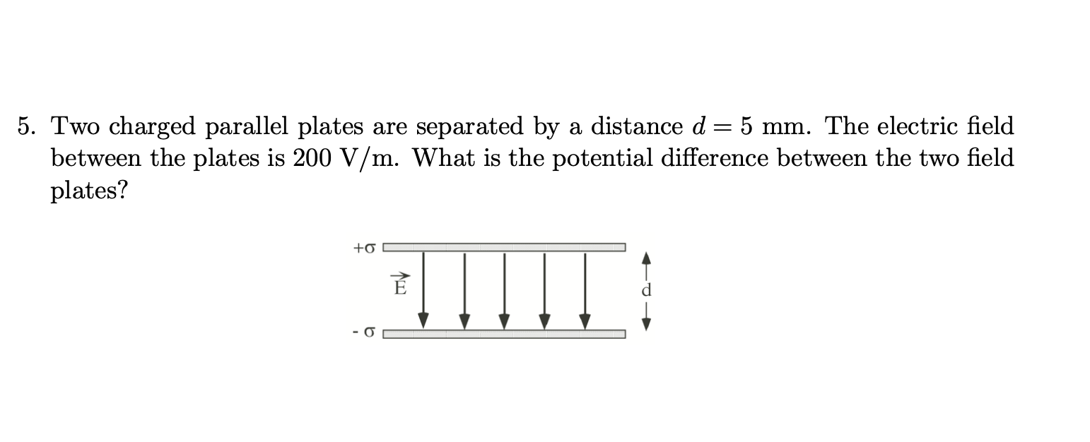 Solved 5. Two Charged Parallel Plates Are Separated By A | Chegg.com