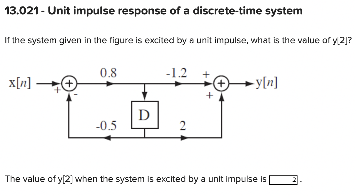 Solved 13.021 - Unit impulse response of a discrete-time | Chegg.com
