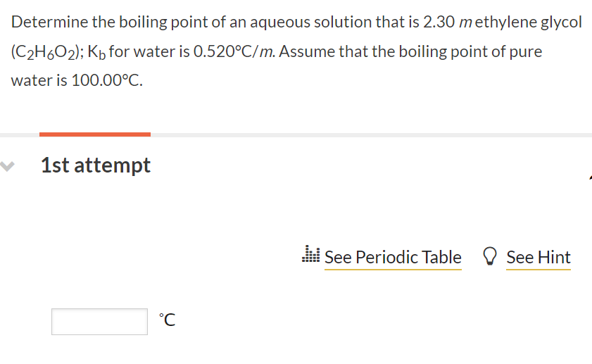 Solved Determine the boiling point of an aqueous solution
