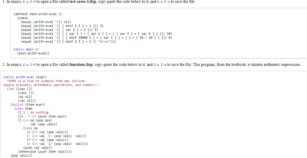 1. In emacs, C-* c-f to open a file called | Chegg.com