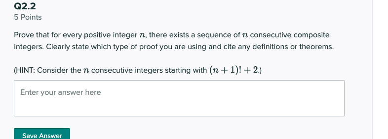 Solved Q2.2 5 Points Prove that for every positive integer | Chegg.com