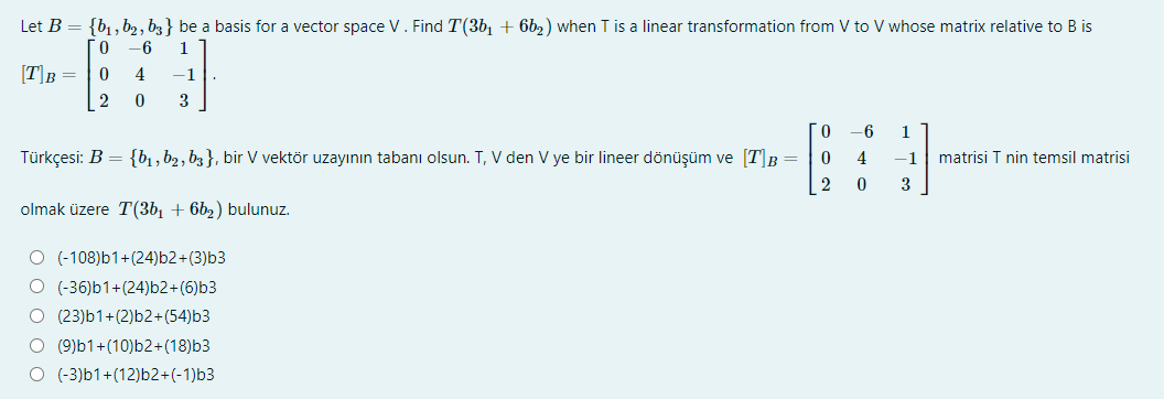 Solved Let B = {b1,b2,63 } Be A Basis For A Vector Space V. | Chegg.com