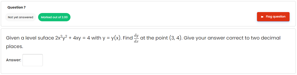 Solved Given a level suface 2x2y2+4xy=4 with y=y(x). Find | Chegg.com