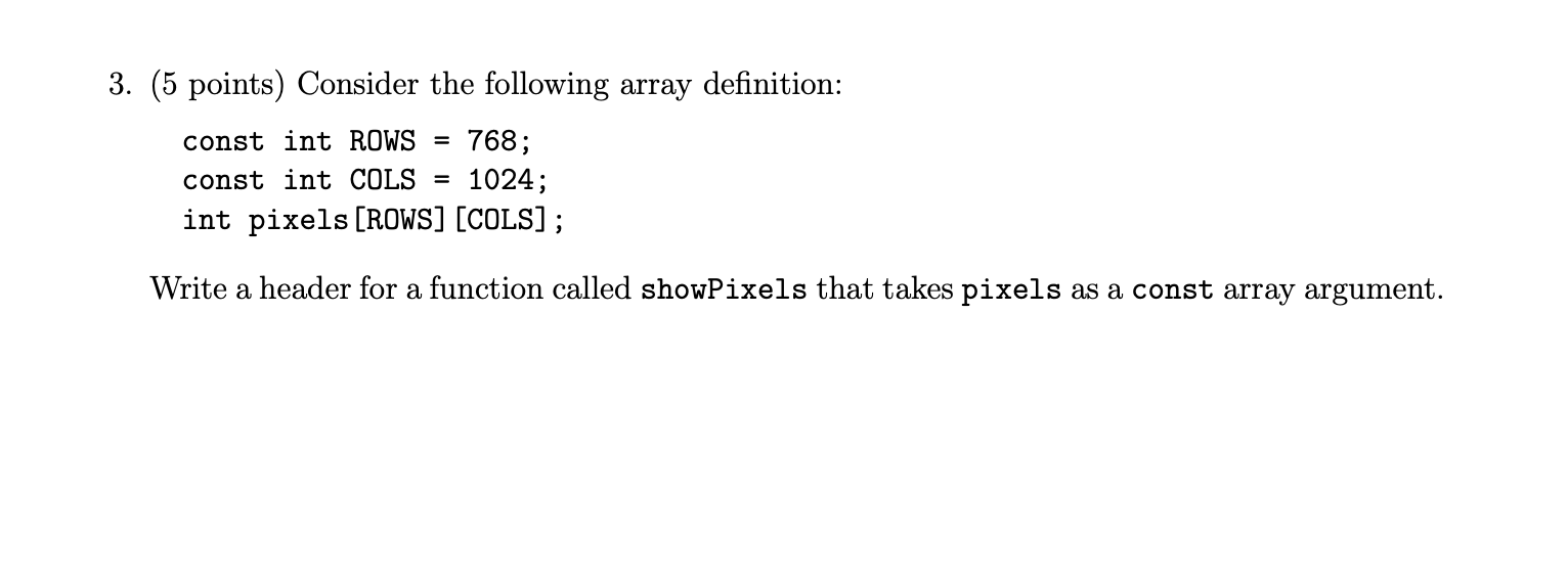 Solved 3. (5 Points) Consider The Following Array | Chegg.com