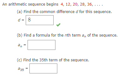 find the common difference of the arithmetic sequence 4 12 20