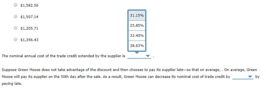 Solved 10. Cost Of Trade Credit Firms Usually Offer Their