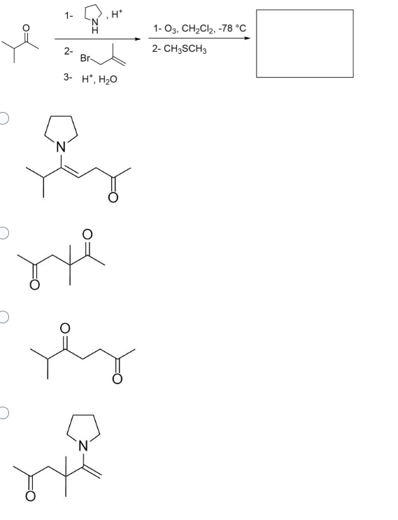 Solved 1 H 1 O3 Ch2cl2 78 °c 2 Ch2sch3 2 Br 3 H H20