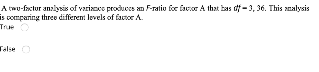 Solved A two-factor analysis of variance produces an F-ratio | Chegg.com