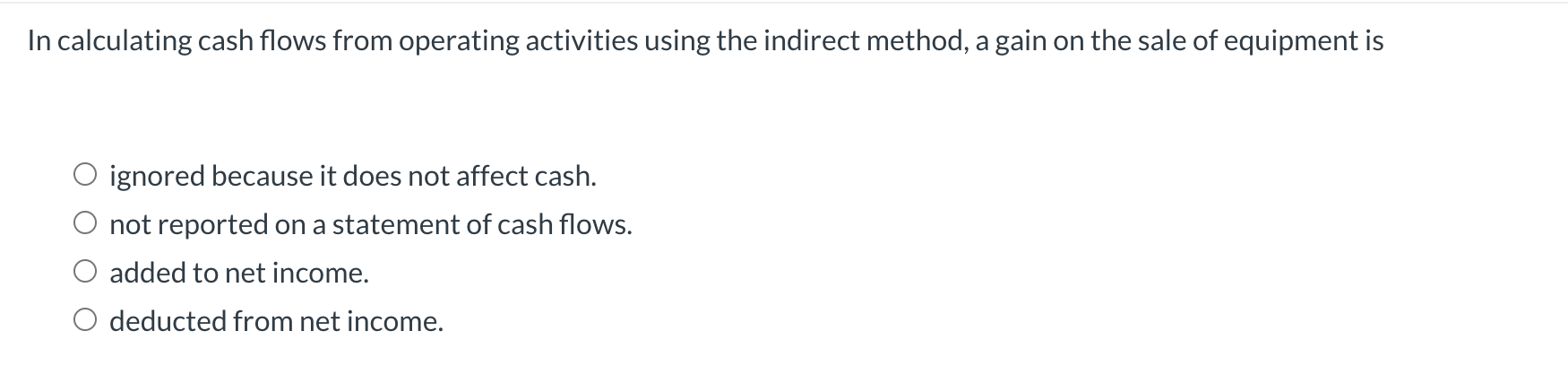 Solved In calculating cash flows from operating activities | Chegg.com