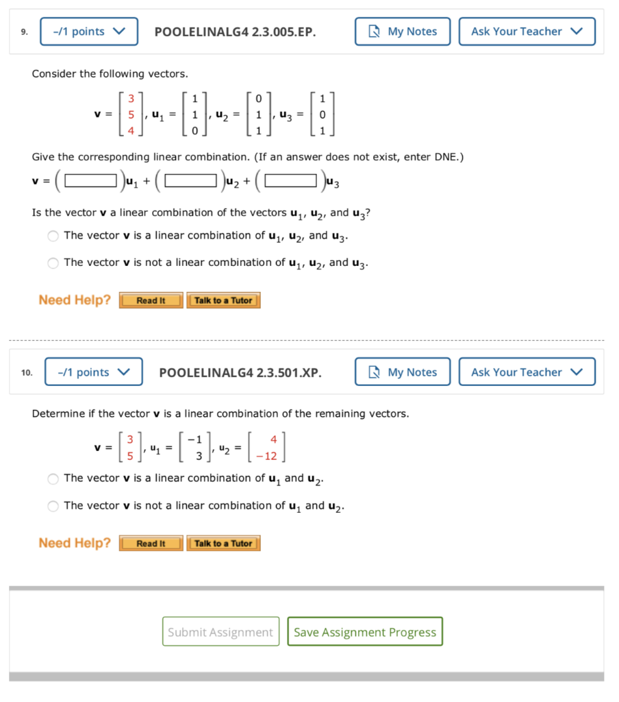 Solved 1 Points Poolelinalg4 2 3 005 Ep My Notes Ask Chegg Com