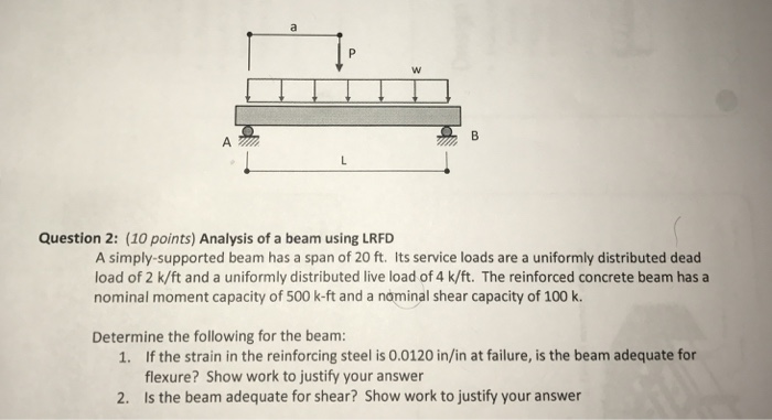 Solved Analysis of a beam using LRFD A simply-supported | Chegg.com