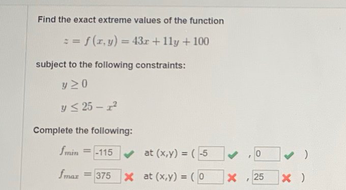 Solved Find the exact extreme values of the function == | Chegg.com