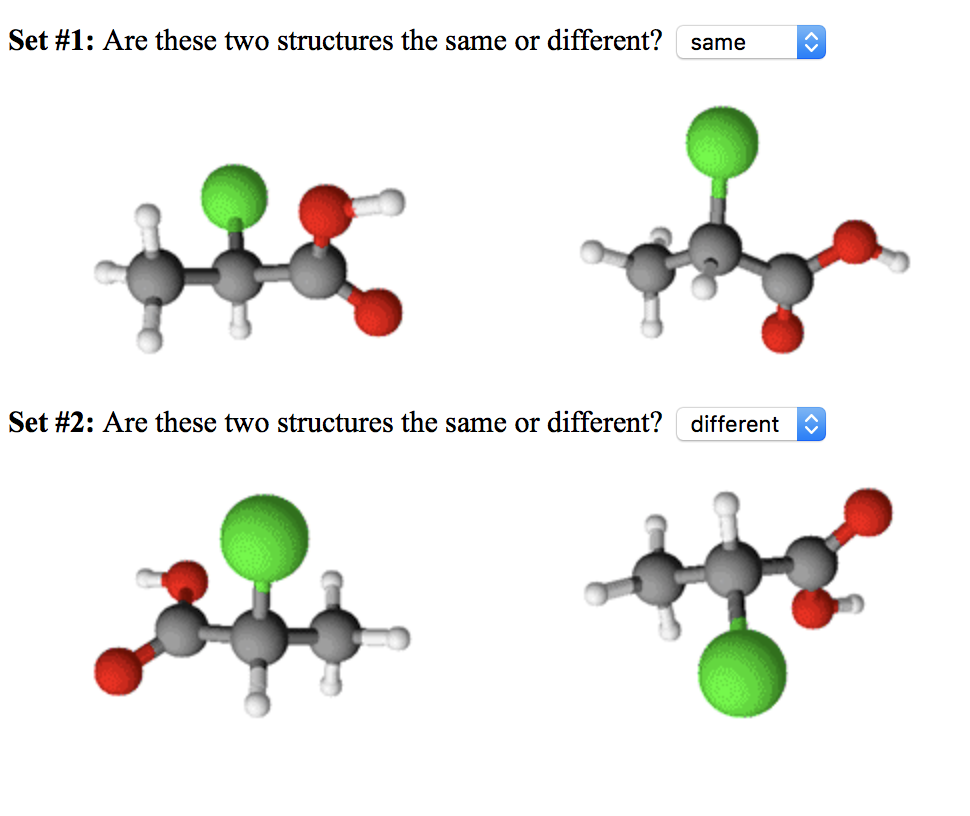Solved Set #1: Are these two structures the same or | Chegg.com