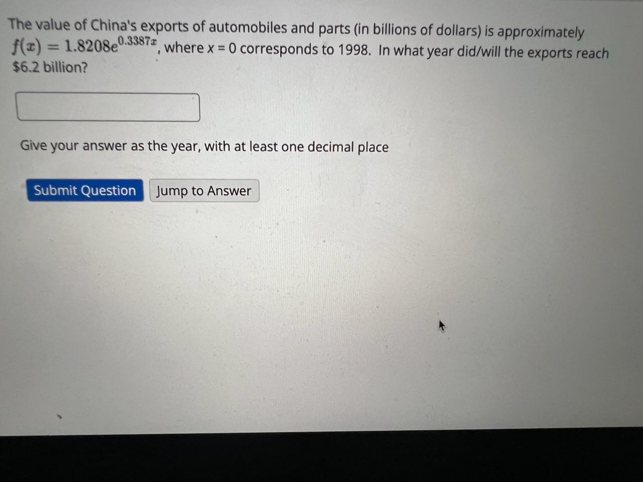 Solved The value of China's exports of automobiles and parts | Chegg.com
