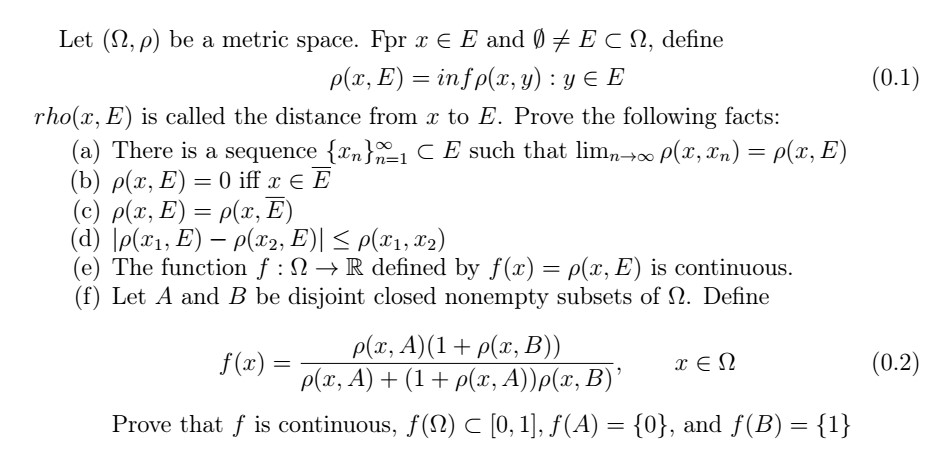 Solved Let P Be A Metric Space Fpr X E E And 0 Ecq Chegg Com