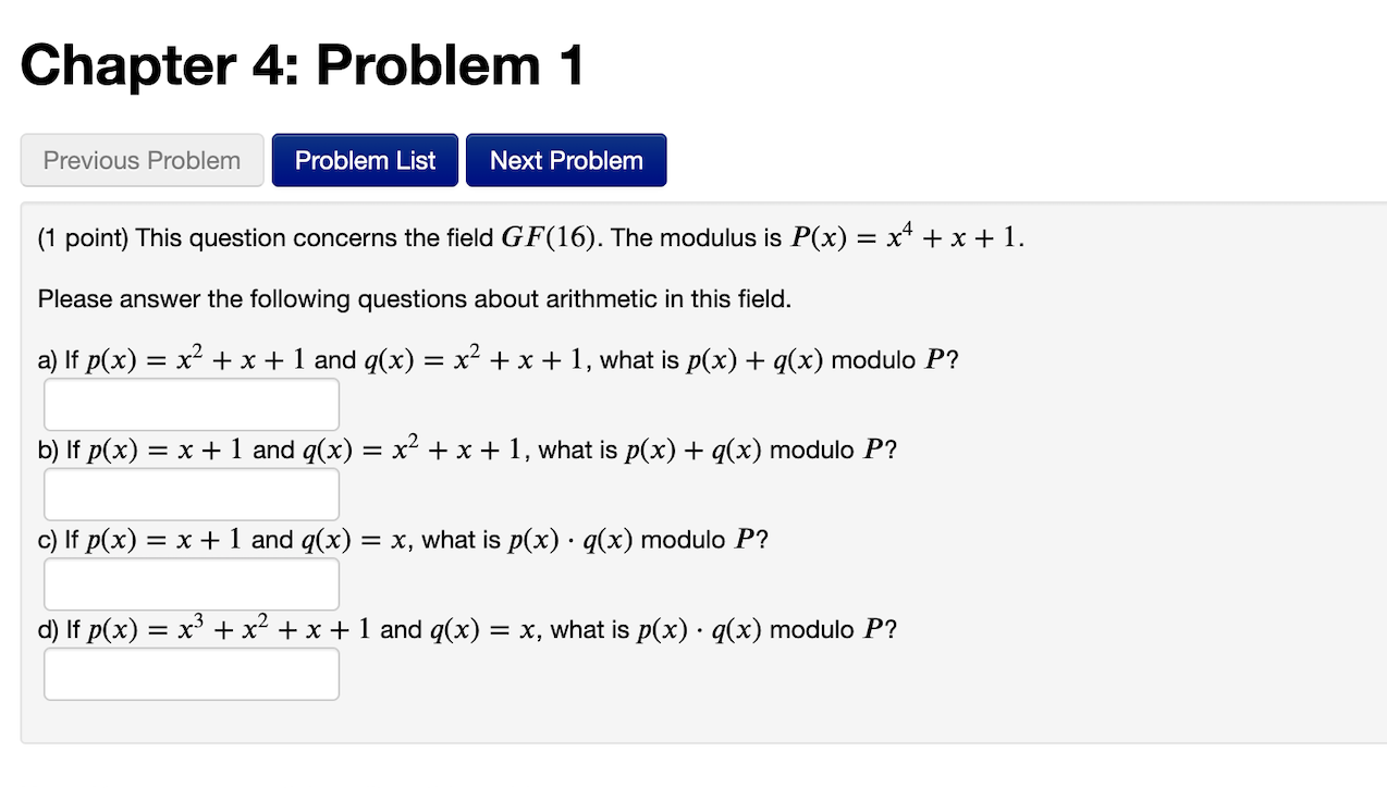 Solved Chapter 4: Problem 1 Previous Problem Problem List | Chegg.com