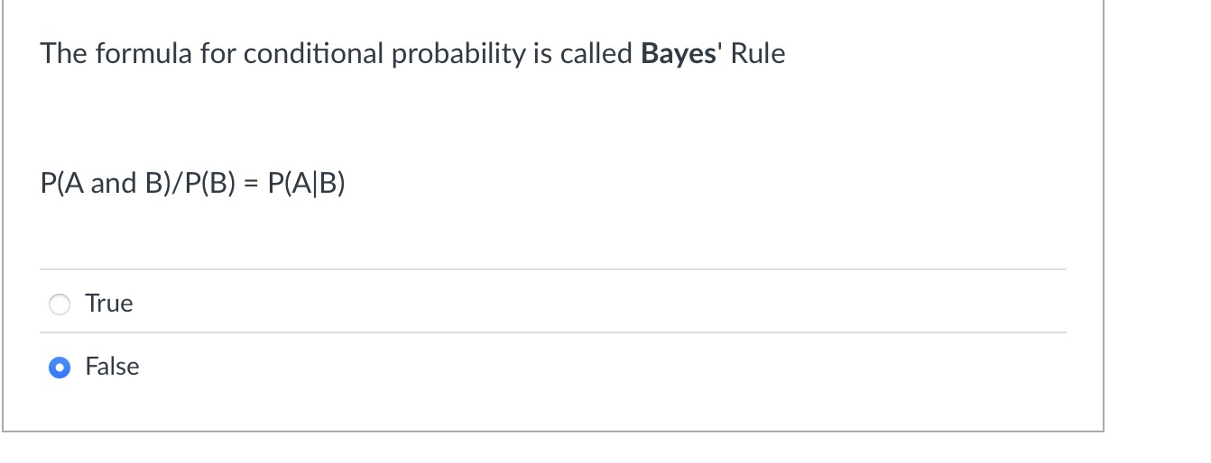 Solved The formula for conditional probability is ﻿called | Chegg.com