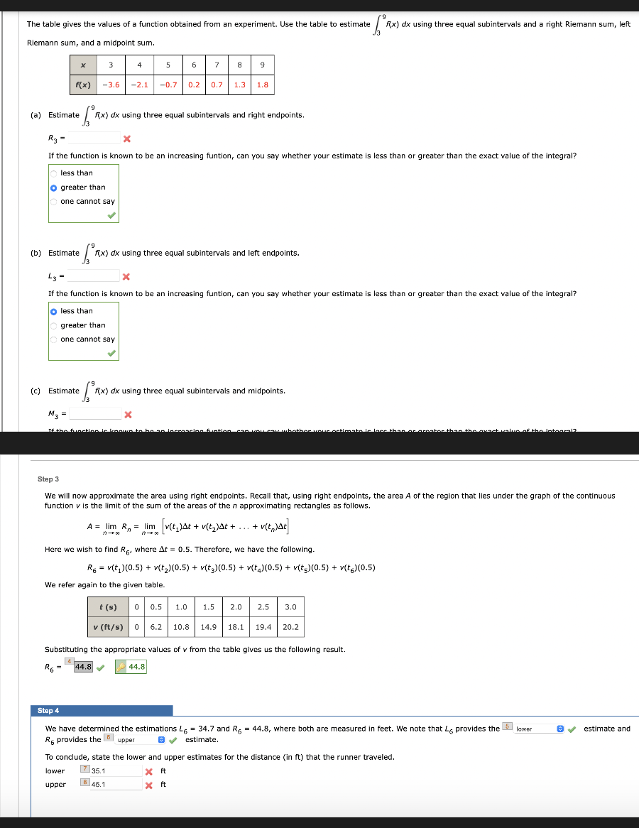 Solved The table gives the values of a function obtained | Chegg.com