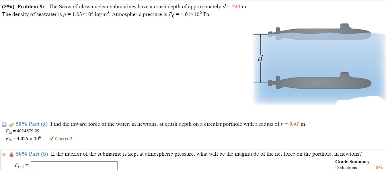 Solved (5\) Problem 9 The Seawolf class nuclear submarines