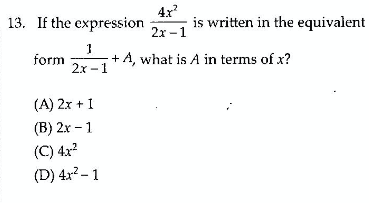 Solved 13. If the expression 2x−14x2 is written in the | Chegg.com