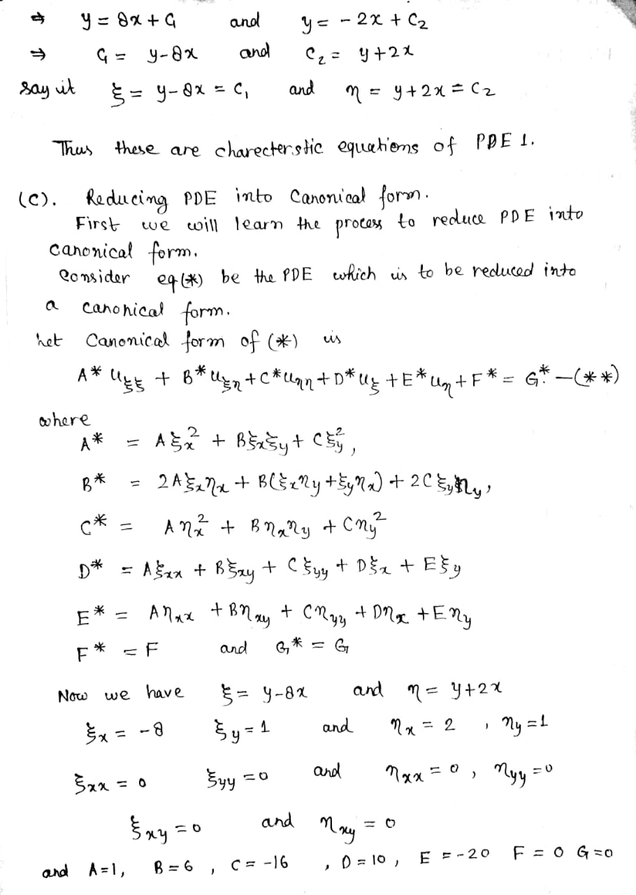 1 Be The Pde Equation Of Second Order Could You Chegg Com