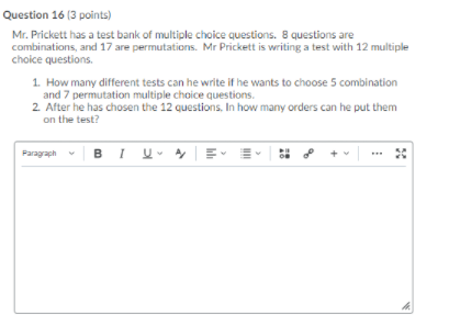 Solved Question 16 (3 Points) Mr. Prickett Has A Test Bank | Chegg.com