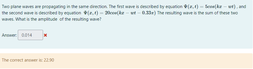 Solved Two plane waves are propagating in the same | Chegg.com
