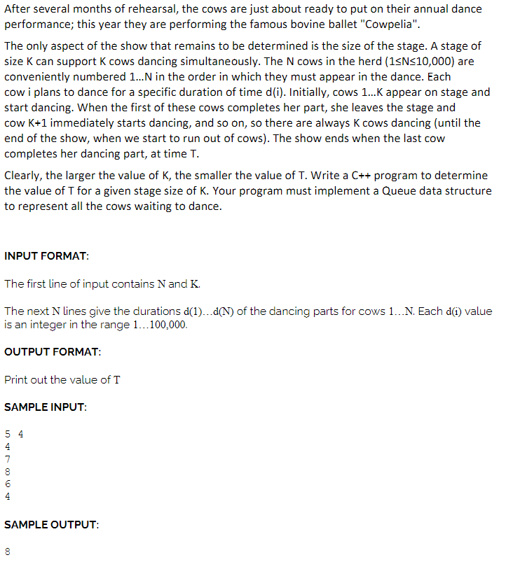 Solved After several months of rehearsal, the cows are just | Chegg.com