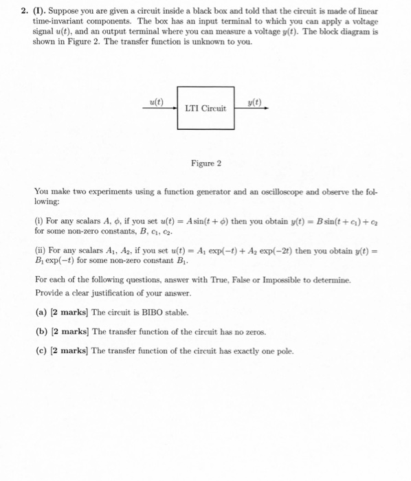 Solved 2. (I). Suppose you are given a circuit inside a | Chegg.com