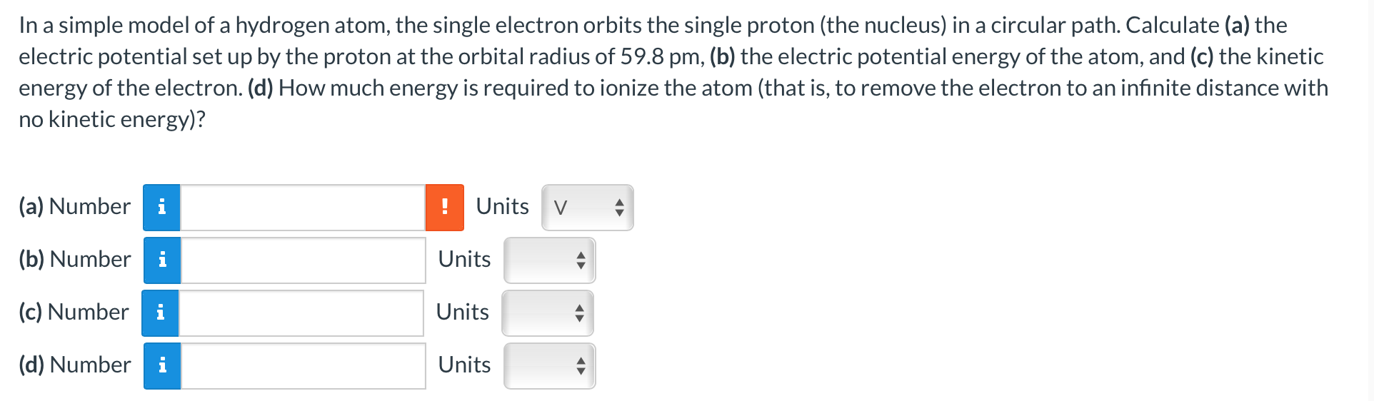Solved In a simple model of a hydrogen atom, the single | Chegg.com