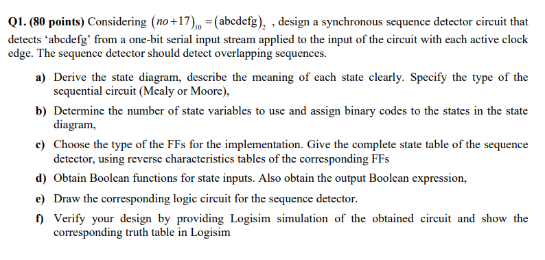 Solved (80 points) Considering (19+17)10=(abcdefg)2, | Chegg.com