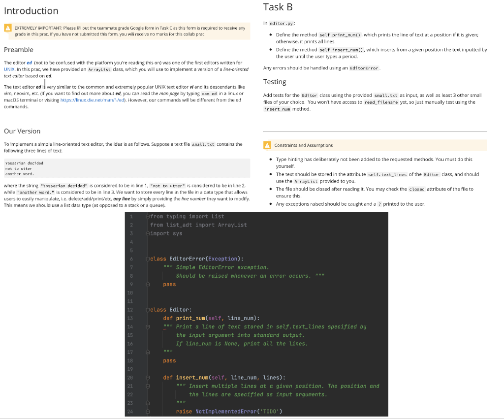 Solved Introduction Task B A EXTREMELY IMPORTANT. Please | Chegg.com