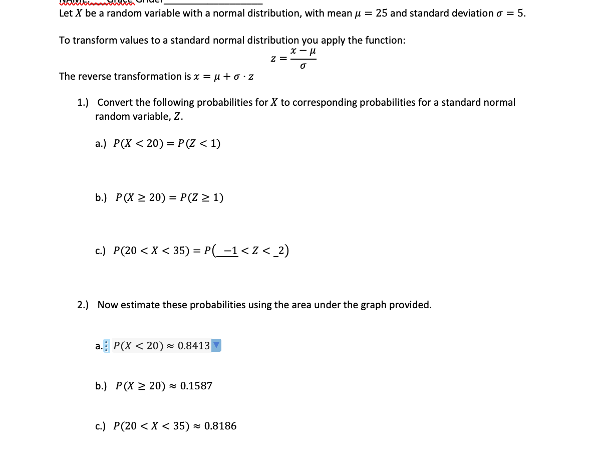 Solved Let X Be A Random Variable With A Normal Distribut Chegg Com