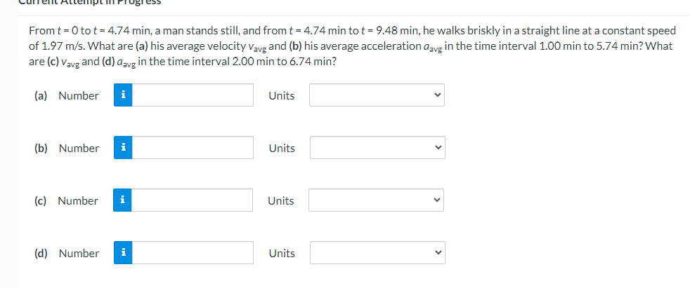 Solved From t=0 to t=4.74 min, a man stands still, and from | Chegg.com