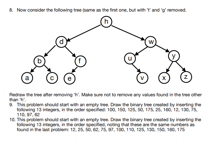 Solved 8. Now consider the following tree (same as the first | Chegg.com